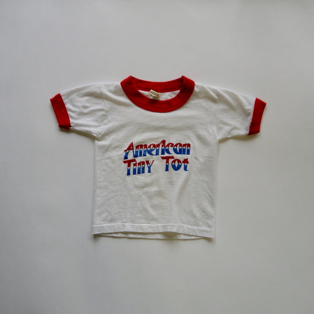 vintage kids 1970s USA American tiny tot ringer shirt