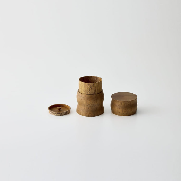 我戸幹男商店 KISEN 茶筒 波 smoke gray