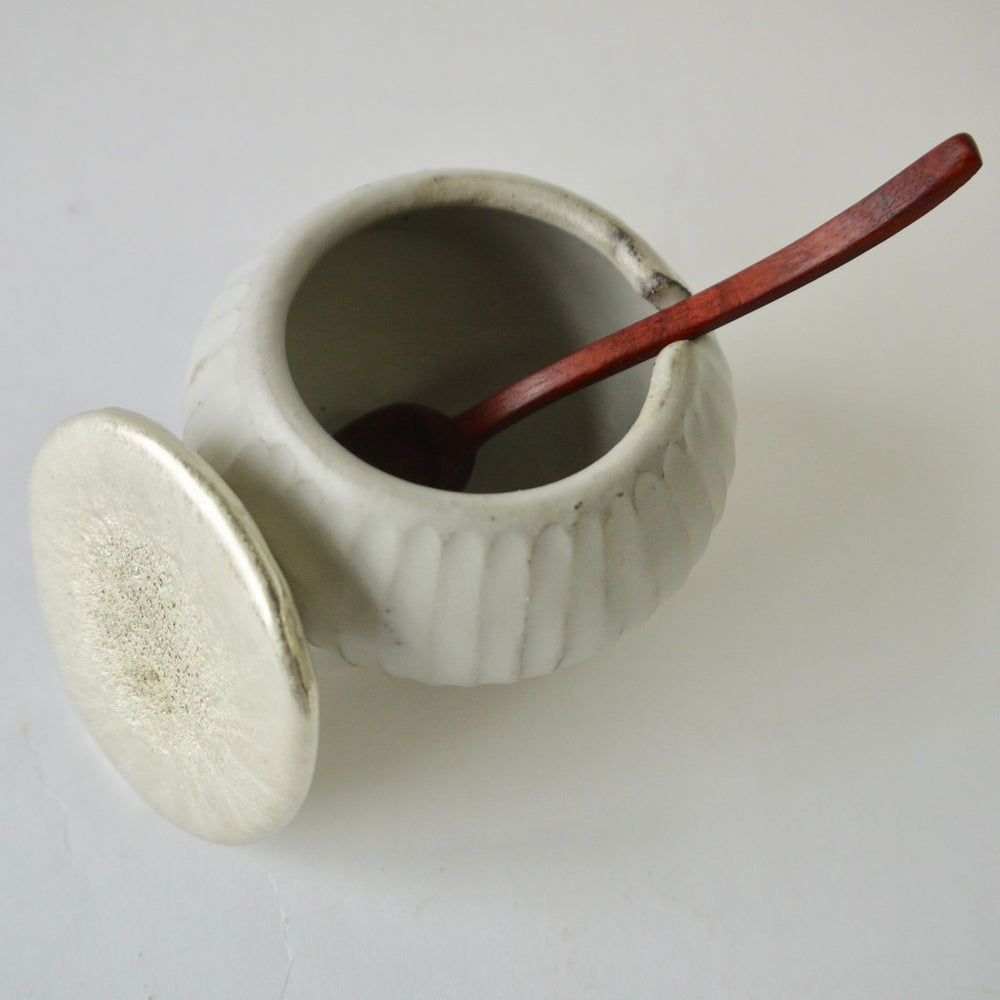 馬場勝文　土マットすず蓋シュガーポット（丸）