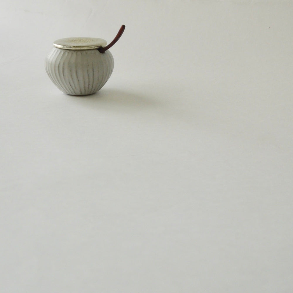 馬場勝文　土マットすず蓋シュガーポット（丸）