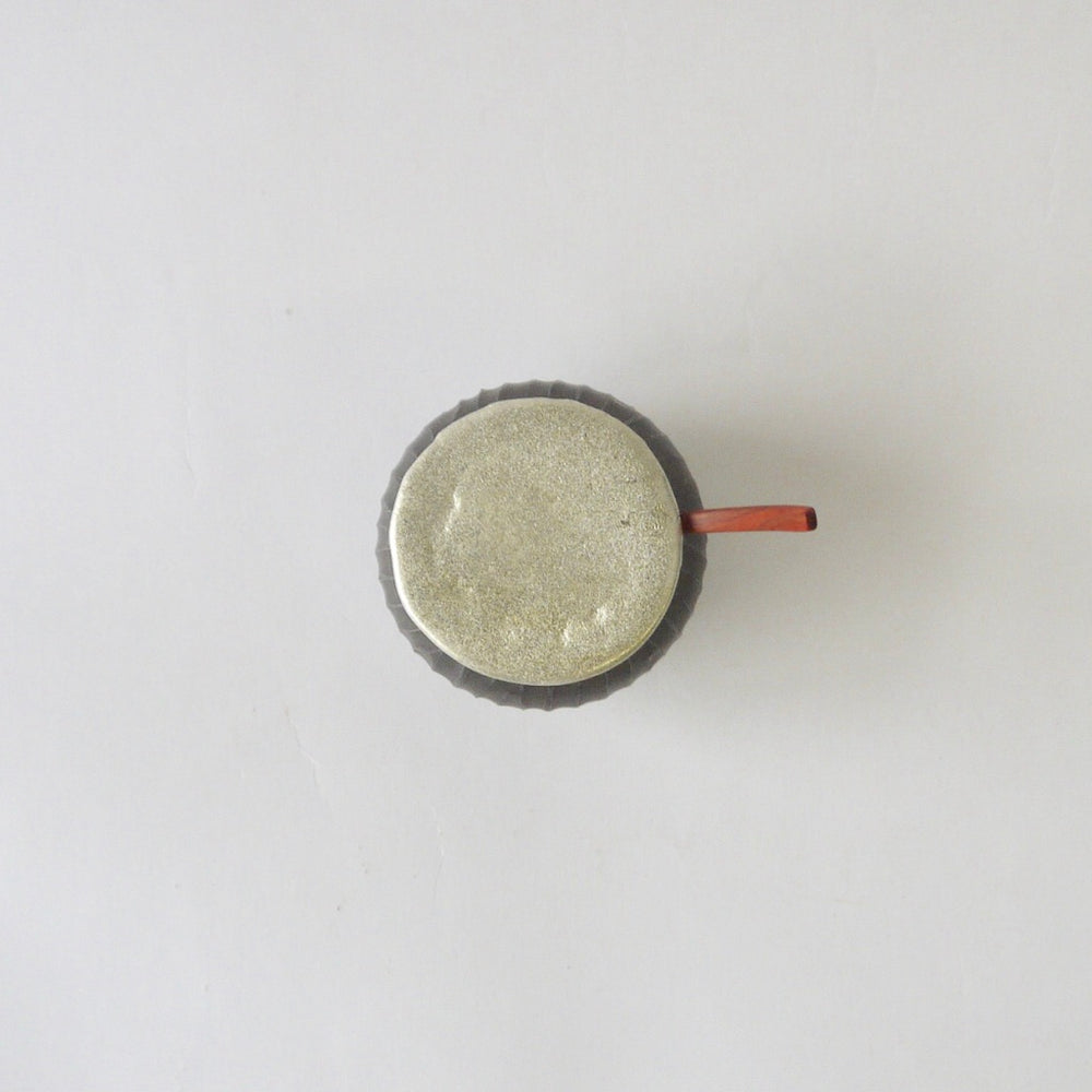 馬場勝文　黒釉すず蓋シュガーポット（丸）