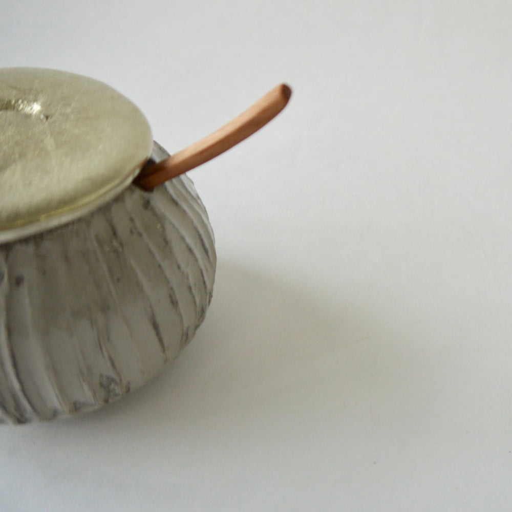 馬場勝文　刷毛目すず蓋シュガーポット（丸）