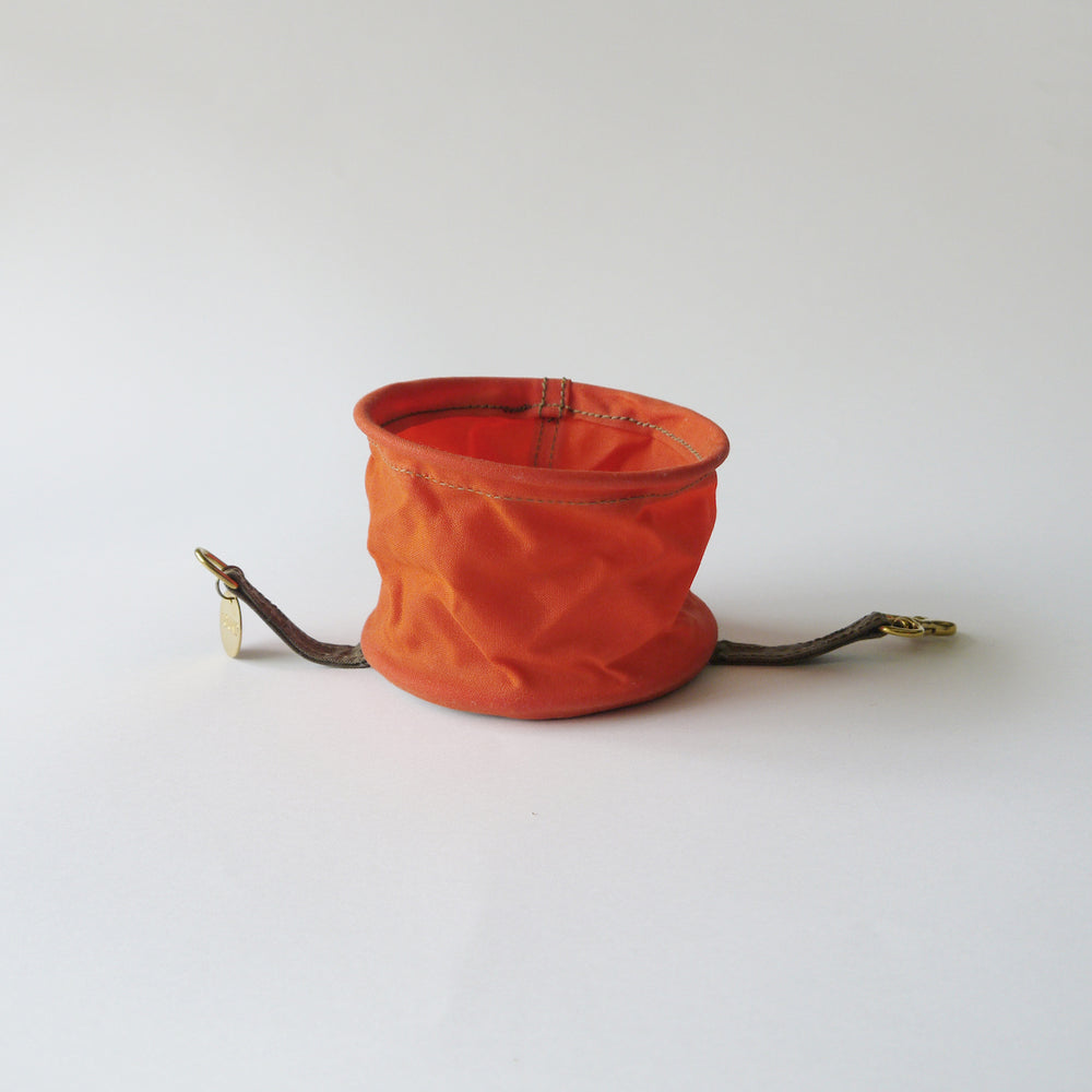 FOUND MY ANIMAL Orange Waxed Cotton Canvas Water Bowl 【携帯用水飲みボウル】