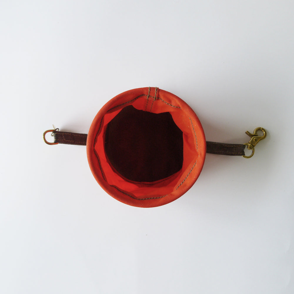 FOUND MY ANIMAL Orange Waxed Cotton Canvas Water Bowl 【携帯用水飲みボウル】