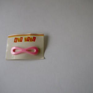 vintage Abstract bow brightly colored hair clips /pink
