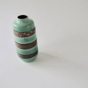 1970's Vintage East German pottery Turquoise vintage ceramic vase