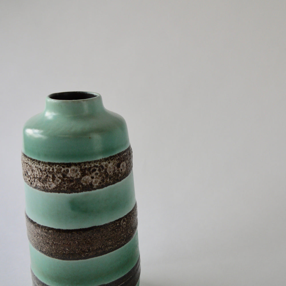 1970's Vintage East German pottery Turquoise vintage ceramic vase
