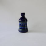 1970's Vintage East German pottery blue black fat lava vintage ceramic vase