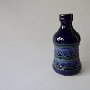 
            
                Load image into Gallery viewer, 1970&amp;#39;s Vintage East German pottery blue black fat lava vintage ceramic vase
            
        
