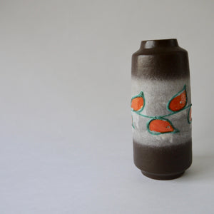 
            
                Load image into Gallery viewer, 1970&amp;#39;s Vintage East German pottery brown orange vintage ceramic vase
            
        