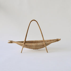 
            
                Load image into Gallery viewer, 1950-60&amp;#39;s Vintage East German Mid Century bamboo wooden fruit basket
            
        