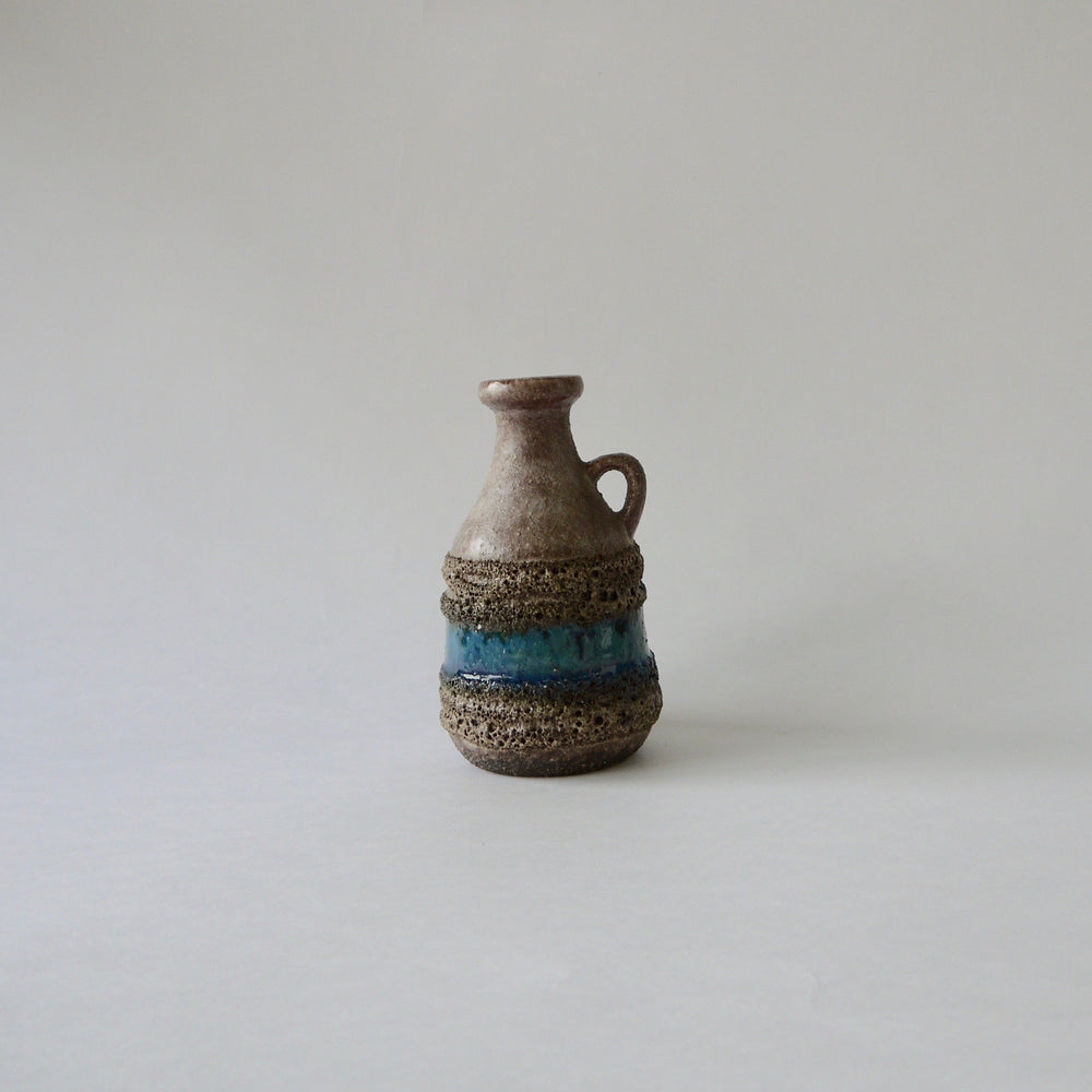 
            
                Load image into Gallery viewer, 1960-70&amp;#39;s Vintage East German pottery blue gray ceramic vase
            
        