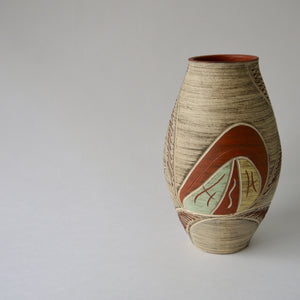 1950's Vintage East German pottery Matt pastel glazes ceramic vase