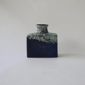 1970's Vintage East German pottery blue vintage ceramic vase