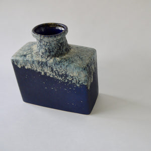 1970's Vintage East German pottery blue vintage ceramic vase