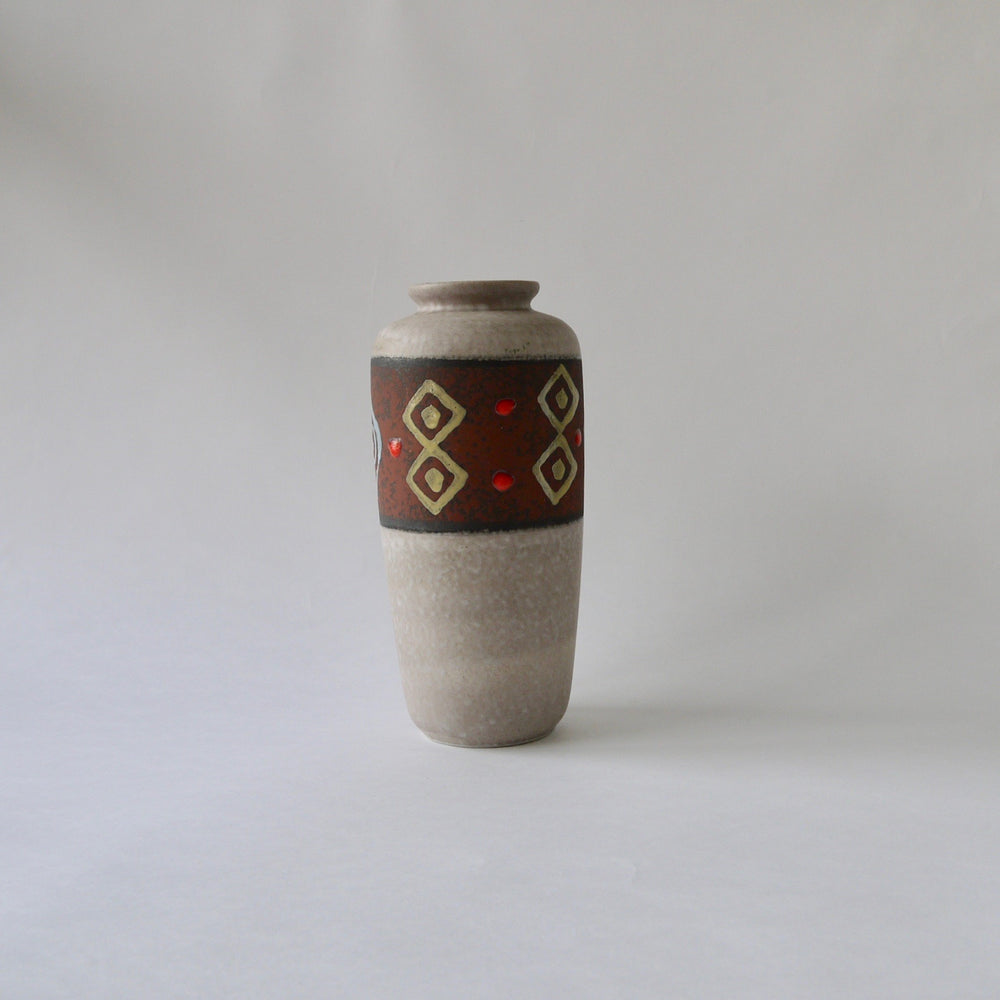 1950-60's Vintage East German pottery mat gray tall ceramic vase
