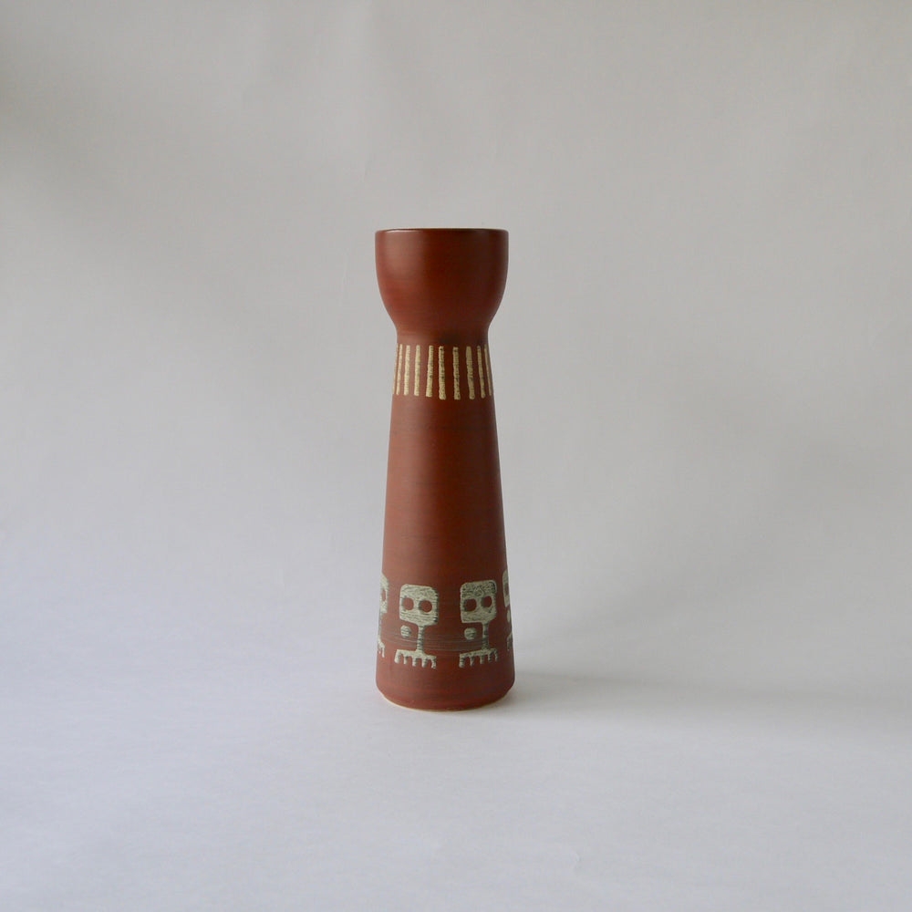 
            
                Load image into Gallery viewer, 1960&amp;#39;s Vintage East German pottery tall brown yellow vintage ceramic vase
            
        