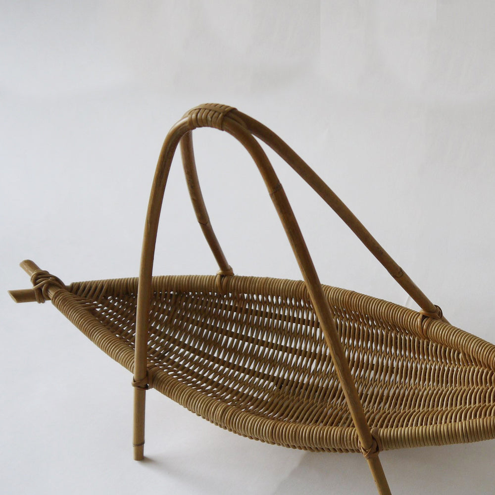 1950-60's Vintage East German Mid Century bamboo wooden fruit basket
