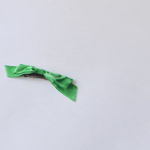 Vintage Velvet Green Bow Barrette