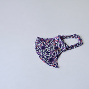 INDIA COTTON HAND PRINT MASK (pink&purple small flower)