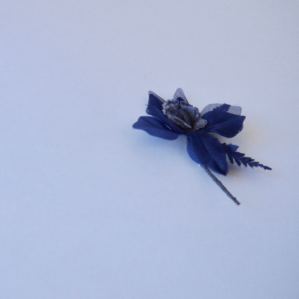Vintage Midnight Blue Flower corsage